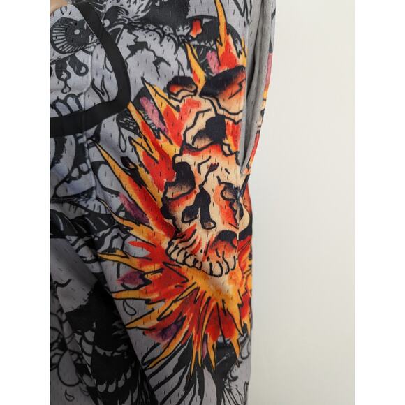 NWT Ed Hardy Men's Mesh Panther Skull Tattoo Shorts - Picture 10 of 11